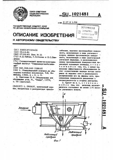 Грохот (патент 1021481)