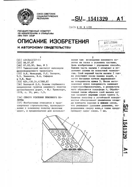 Способ усиления земляного полотна (патент 1541329)