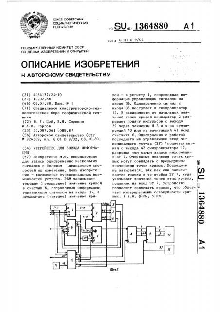 Устройство для вывода информации (патент 1364880)