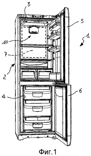 Бытовой холодильник с устройством для циркуляции и очистки воздуха (патент 2434188)