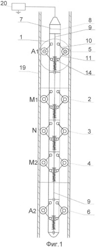 Устройство электрического каротажа обсаженных скважин (патент 2361245)