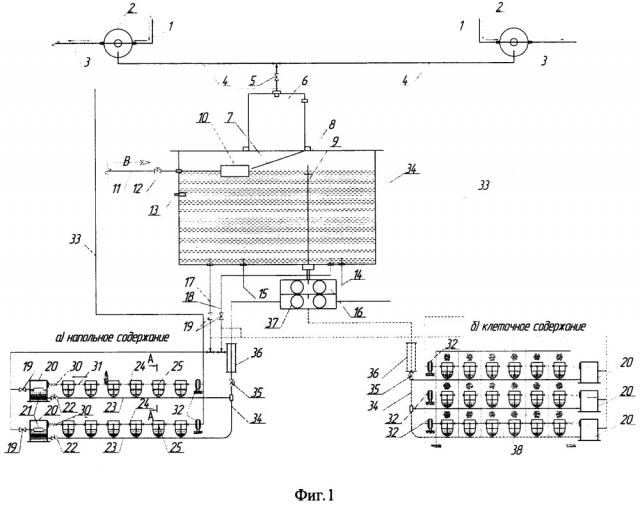 Система автопоения сельскохозяйственной птицы (патент 2649616)