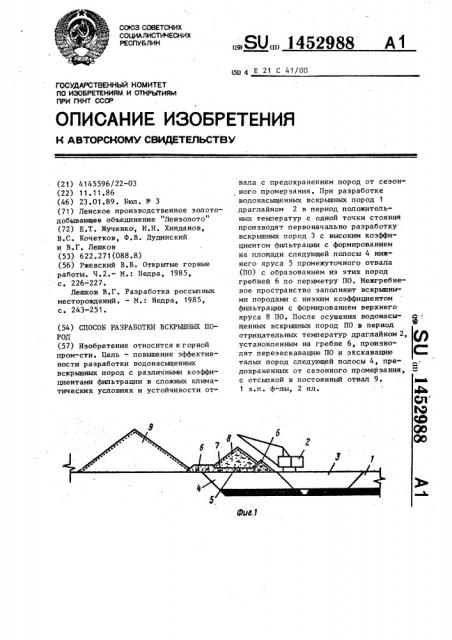 Способ разработки вскрышных пород (патент 1452988)