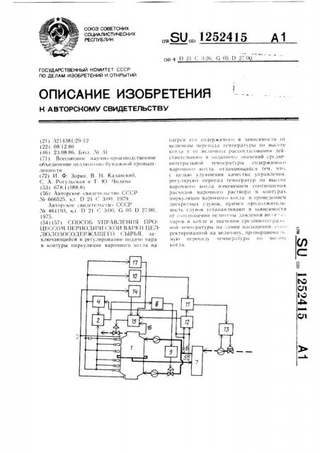 Способ управления процессом периодической варки целлюлозосодержащего сырья (патент 1252415)