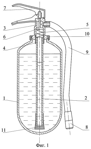 Распылитель жидкости и огнетушитель (патент 2264833)