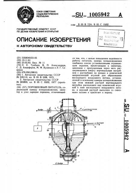 Порошковый питатель (патент 1005942)