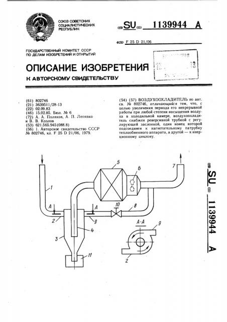 Воздухоохладитель (патент 1139944)