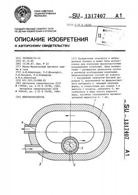 Вибровозбудитель (патент 1317407)