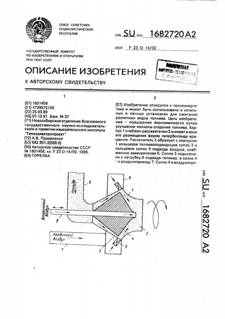 Горелка (патент 1682720)