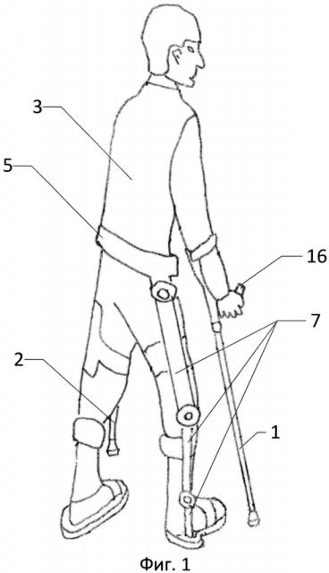 Комплект костылей пользователя для управления экзоскелетом (патент 2598058)