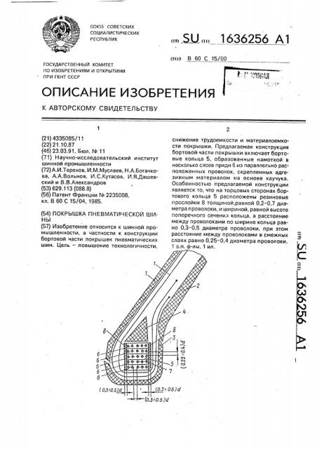 Покрышка пневматической шины (патент 1636256)