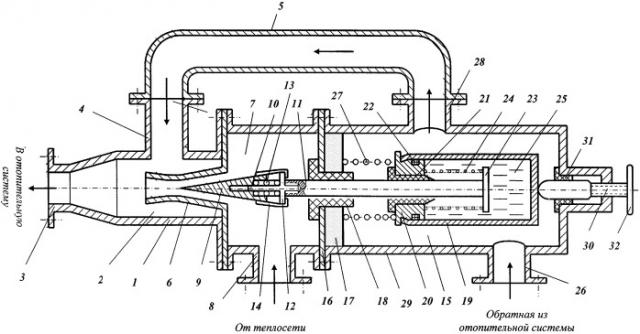 Регулятор температуры системы отопления зданий (патент 2390816)