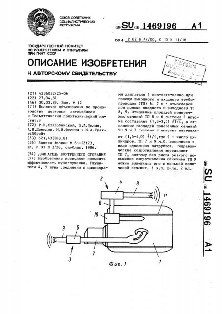 Двигатель внутреннего сгорания (патент 1469196)