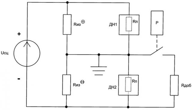 Способ измерения сопротивления изоляции и защиты от замыканий на корпус силовых цепей тепловозов (патент 2415445)