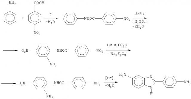 Способ получения 5(6)-амино-2-(4-аминофенил)бензимидазола из 2',4,4'-тринитробензанилида (патент 2547261)