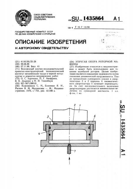 Упругая опора роторной машины (патент 1435864)