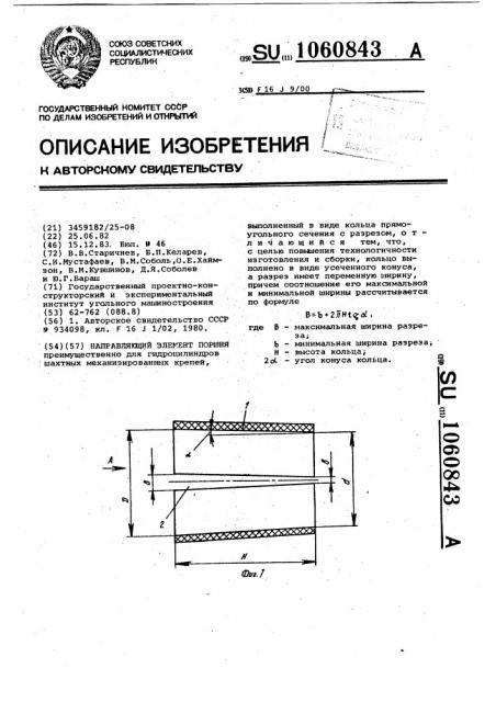 Направляющий элемент поршня (патент 1060843)