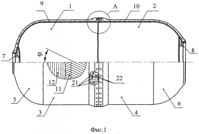 Армированная оболочка для внутреннего давления из слоистого композиционного материала (патент 2514980)