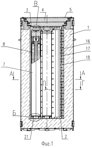 Металлобетонный контейнер для транспортировки и/или хранения отработавших сборок твэл ядерных реакторов (патент 2293384)