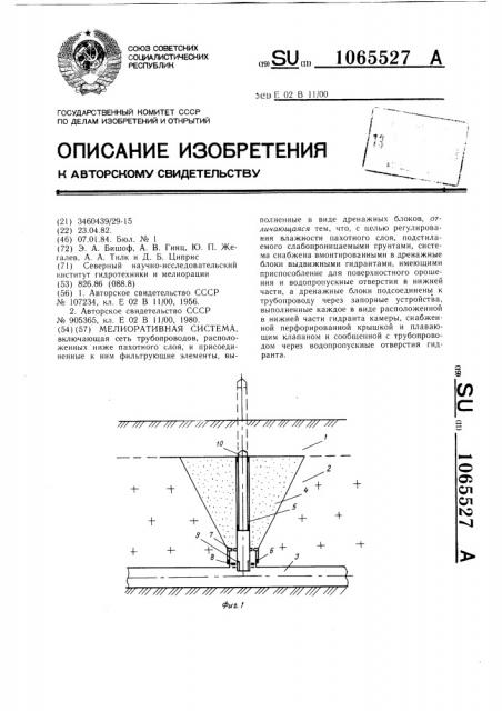 Мелиоративная система (патент 1065527)