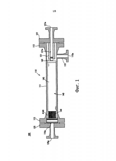 Мембранный модуль разделения газов и способ замены элемента из полых волокон (патент 2637329)