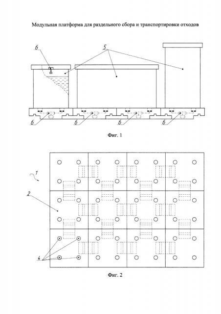 Модульная платформа для раздельного сбора и транспортировки отходов (патент 2646886)