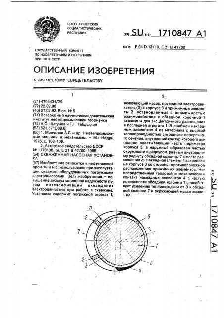 Скважинная насосная установка (патент 1710847)