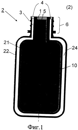 Упаковочный контейнер с заполненным сжатым газом пространством между внутренним мешком и наружным контейнером (патент 2526690)