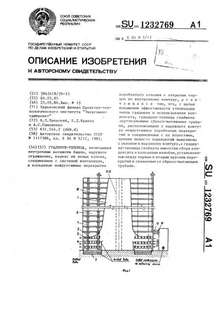 Градирня-теплица (патент 1232769)