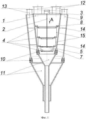 Устройство для равномерного заполнения сыпучим материалом вертикальных емкостей (патент 2520580)
