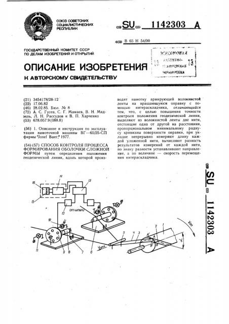 Способ контроля процесса формирования оболочки сложной формы (патент 1142303)