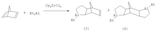 Способ получения экзо-трицикло[4.2.1.0 2,5]нон-7-ен-3-спиро-1'-(3'-этил-3'-алюмина)циклопентана (патент 2420531)