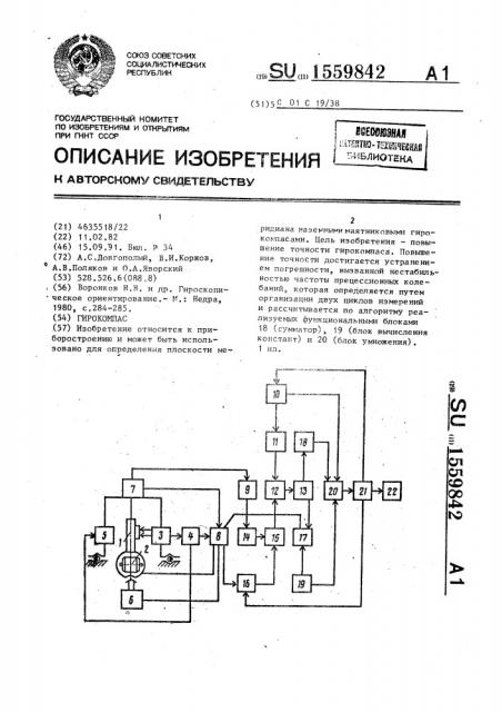 Гирокомпас (патент 1559842)