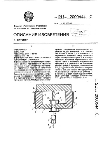 Генератор электрического тока конструкции спирякова (патент 2000644)