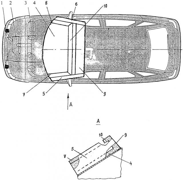 Устройство для защиты пешехода при лобовом столкновении с автомобилем (патент 2656939)
