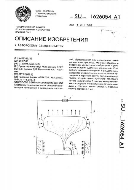 Способ вентиляции помещений (патент 1626054)