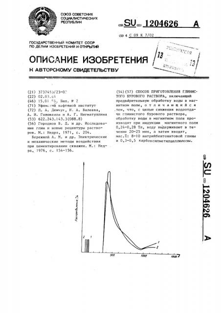 Способ приготовления глинистого бурового раствора (патент 1204626)