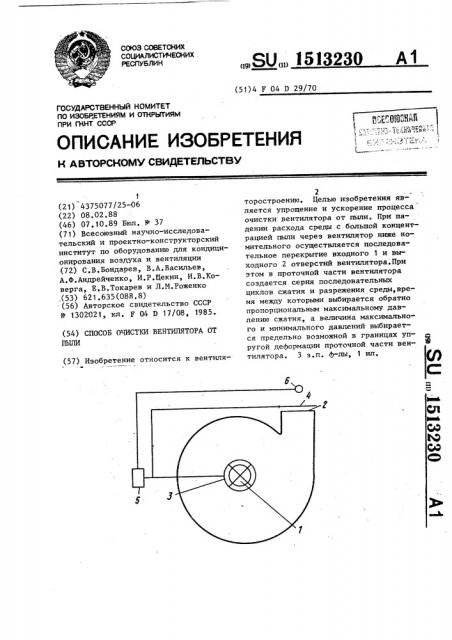 Способ очистки вентилятора от пыли (патент 1513230)