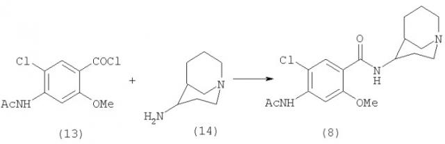 Синтез полиморфа гидрата 4-амино-5-хлоро-2-метокси-n-(1-абазицикло[3.3.1]нон-4-ил)бензамида гидрохлорида (патент 2337102)
