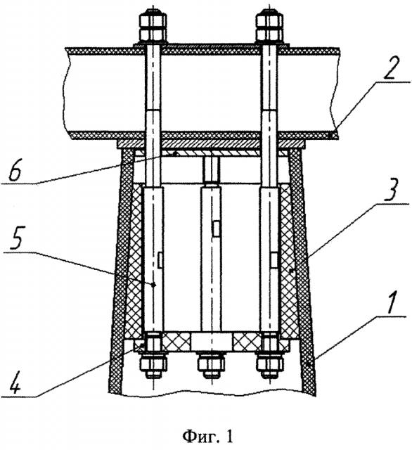 Устройство крепления верхнего оголовника для установки траверсы на торце конусной пустотелой композитной опоры лэп (патент 2619960)