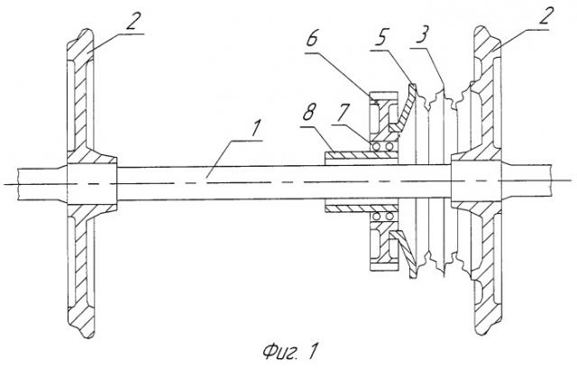 Колесная пара с валом тягового привода для железнодорожного локомотива (патент 2245808)