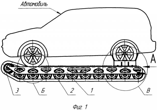 Быстросъемная гусеничная приставка к автомобилю с приводом на передние колеса (патент 2341402)