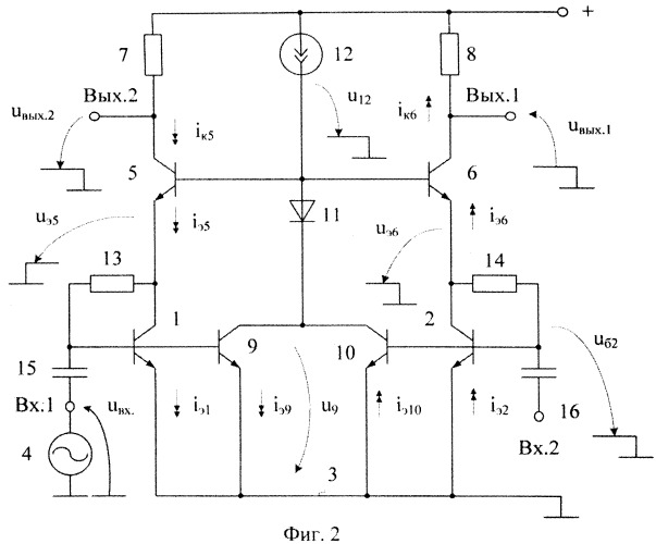 Каскодный усилитель с парафазным выходом (патент 2419194)