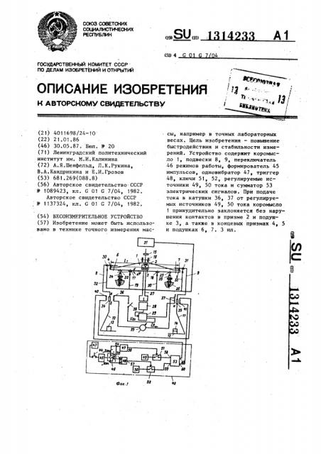 Весоизмерительное устройство (патент 1314233)