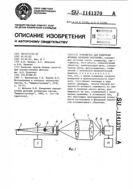 Устройство для измерения функции передачи модуляции (патент 1141370)