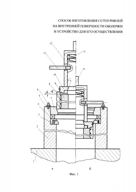 Способ изготовления сетки рифлей на внутренней поверхности оболочки и устройство для его осуществления (патент 2612052)