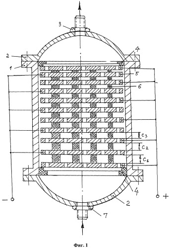 Электроочиститель с разными межэлектродными расстояниями (патент 2492934)
