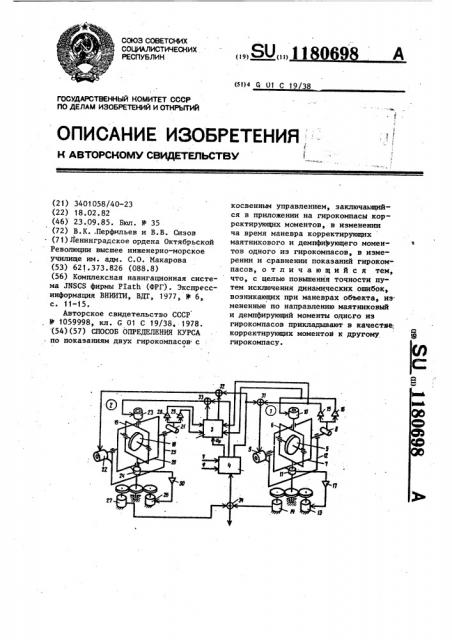 Способ определения курса (патент 1180698)