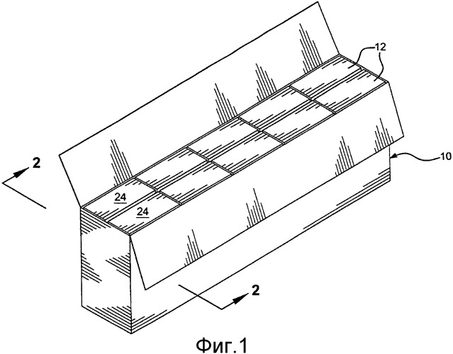 Сигаретная пачка с прикрепленным рекламным образцом (патент 2546414)