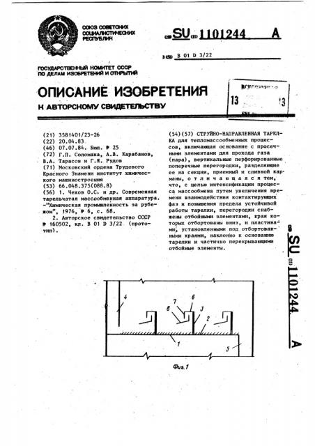 Струйно-направленная тарелка (патент 1101244)